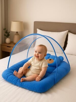 Velvet Newborn Baby Bedding Set with Protective Mosquito Net & Pillow | 0–3 Months Velvet Newborn Baby Bedding Set with Protective Mosquito Net & Pillow | 0–3 Months