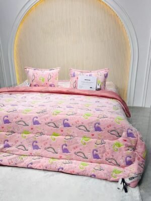 Glow in the Dark Rabbit Fur Winter Quilt 4 PC Bedding Set