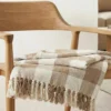 Zigzag Cotton Designer Chair & Sofa Throws with Side Lace