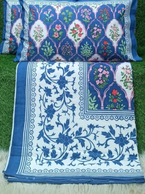 Naturals King Size Hand Block Print Cotton Bedsheet