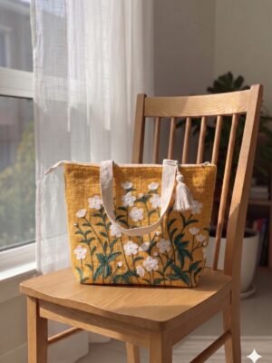 Harmony Cotton Tote Bag with Multicolour Embroidery (16×16 Inches) Harmony Cotton Tote Bag with Multicolour Embroidery (16×16 Inches)