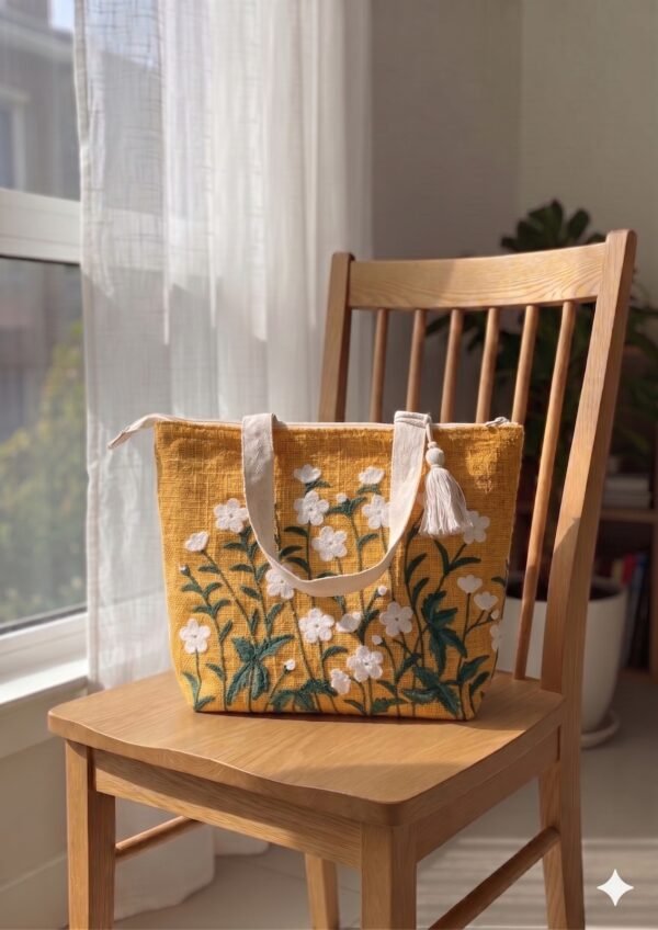 Harmony Cotton Tote Bag with Multicolour Embroidery (16×16 Inches) Harmony Cotton Tote Bag with Multicolour Embroidery (16×16 Inches)