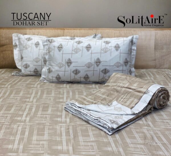 IMG-20260529-WA0154.jpg Tuscany King Size Dohar Set (108x108) – 300TC Pure Cotton Bedsheet with Reversible Dohar