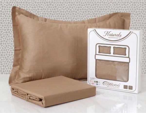 Naturals Plain Cotton King Size Bedsheet 275x275 cm | 100% Cotton Bedding Set