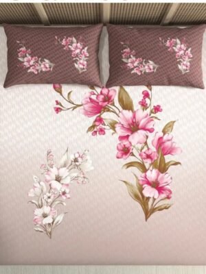 20260710_102321-1.jpg Glamour King Size Pure Cotton Panel Print Bedsheet | 108x108 Cotton Bedsheet with 2 Pillow Covers