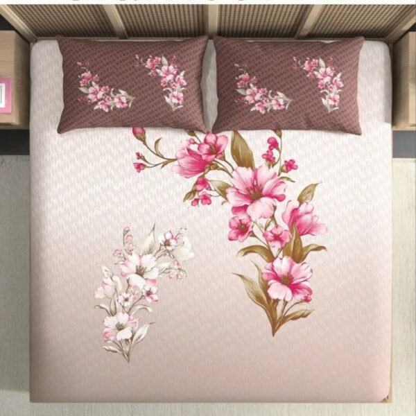 20260710_102321-1.jpg Glamour King Size Pure Cotton Panel Print Bedsheet | 108x108 Cotton Bedsheet with 2 Pillow Covers
