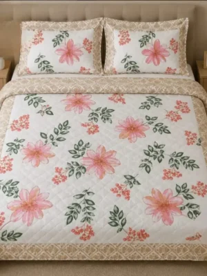 20260710_103331-1.webp Curvv Quilted Bedcover Set | Reversible Cotton Feel Glace Cotton Bedcover with 2 Pillow Covers