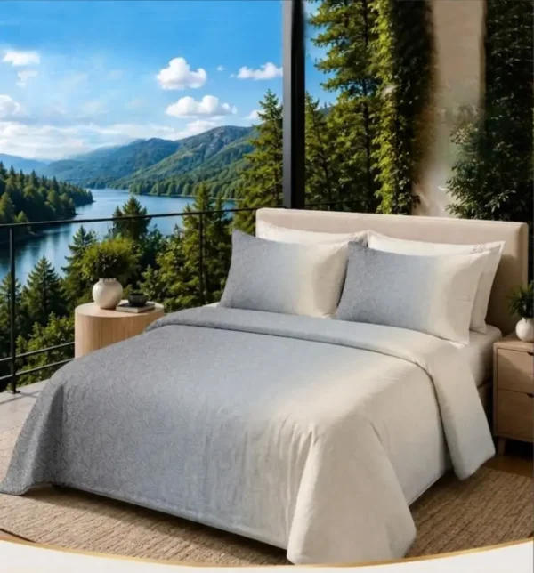 20260710_104136.webp Ombre King Luxurious Pure Cotton Bedsheet 300 TC | 110x110 Premium King Size Bedsheet