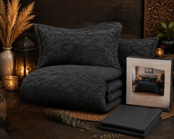 20260711_110738-1.webp Ella King Size Reversible Washed Cotton Jacquard Comforter Set | 4 Piece Premium Bedding Set