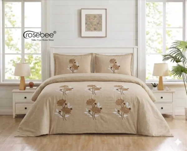 IMG-20260615-WA0152.webp Italian Embroidery Cotton Bedsheet by Rosebee | Premium 3 Pc King Size Bedsheet Set