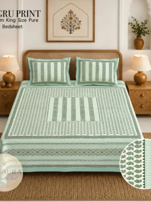 IMG-20260615-WA0175.webp Bagru Print King Size Cotton Bedsheet | Premium Pure Cotton Bedsheet with Pillow Covers