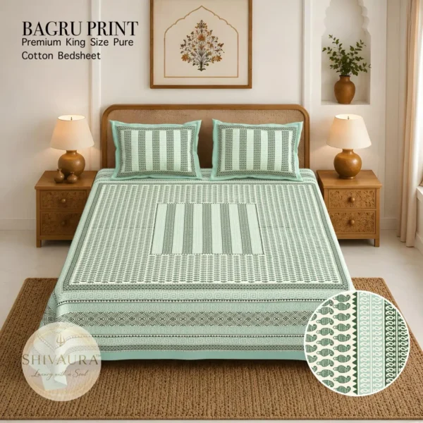 IMG-20260615-WA0175.webp Bagru Print King Size Cotton Bedsheet | Premium Pure Cotton Bedsheet with Pillow Covers