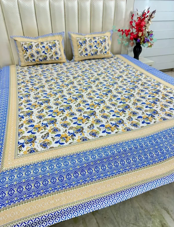 IMG-20260618-WA0133.webp Heritage Cotton King Size Bedsheet | Pure Cotton Designer Bedsheet Set