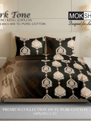 IMG-20260622-WA0200.webp Mokshay 400TC Pure Cotton King Size Bedsheet 110x110 | Dark Tone Premium Bedding Set
