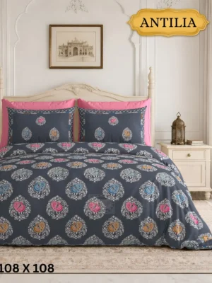 IMG-20260623-WA0154.webp Antilia Pure Cotton King Size Bedsheet 108x108 | 3 Pc Premium Cotton Bedsheet Set