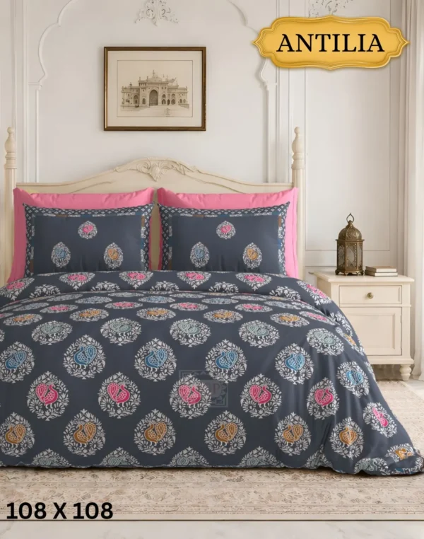 IMG-20260623-WA0154.webp Antilia Pure Cotton King Size Bedsheet 108x108 | 3 Pc Premium Cotton Bedsheet Set