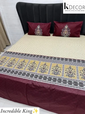 Incredible King Pure Cotton Bedsheet 300 TC King Size K Decor Premium Bedsheet