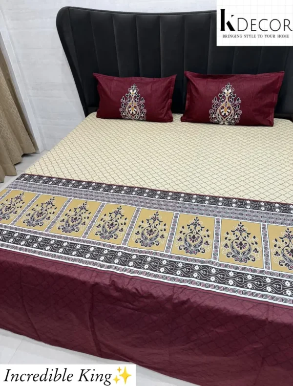IMG-20260624-WA00791.webp Incredible King Pure Cotton Bedsheet 300 TC King Size K Decor Premium Bedsheet