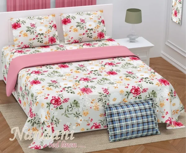 IMG-20260626-WA0066.webp NANDANI 100% Pure Cotton King Size Bedsheet Set 108x108 | 3 Piece Premium Bedding