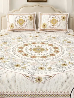 IMG-20260708-WA0116-1.webp Amrita 100% Pure Cotton King Size Bedsheet Set | 100x108 Inches with 2 Pillow Covers