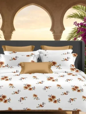 IMG-20260708-WA0123-1.webp Rosette XXXL Super King Size Pure Cotton Bedsheet Set | 120x120 Inches with 2 Pillow Covers