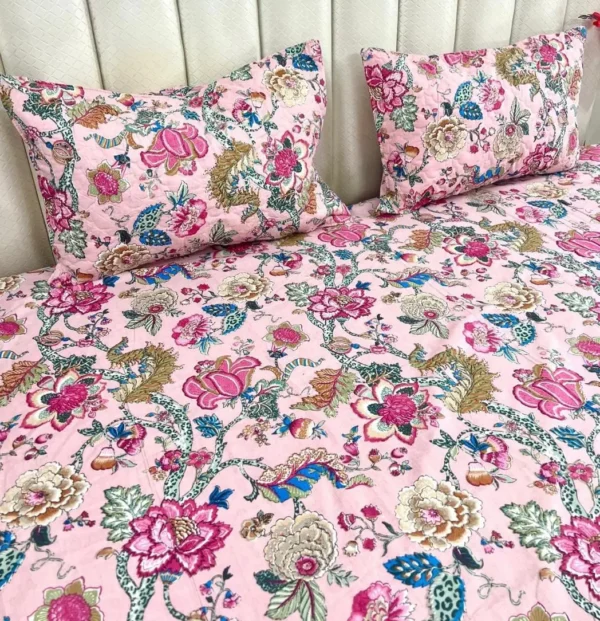 IMG-20260714-WA0216-1.webp Albeli King Size Pure Cotton Bedsheet with Quilted Pillow Covers | 250x275 cm