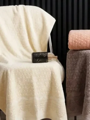Premium AIRIA Cotton Bath Towel 30x60 Inches | 650 GSM Super Absorbent Yarn-Dyed Towel