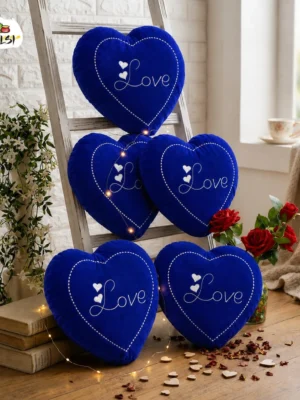 LOVE Cushion Set of 5 – Embroidered Velvet Cushion Set