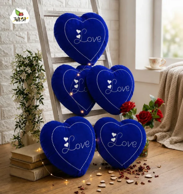 WhatsApp-14-1.webp LOVE Cushion Set of 5 – Embroidered Velvet Cushion Set